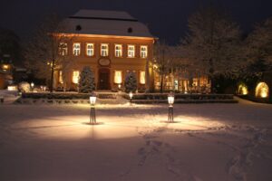 Schloss Vollrads im Winter.